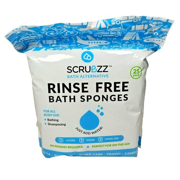 Scrubzz 25-Pack Disposable No Rinse Bathing Wipes - All-In-1 Single Use Shower - Picture 1 of 4
